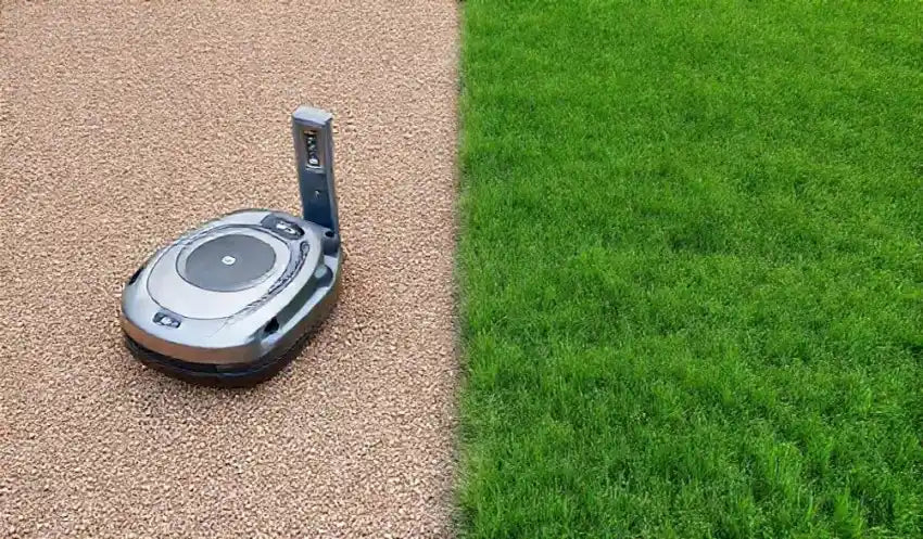 Mähroboter Ladestation außerhalb Rasen