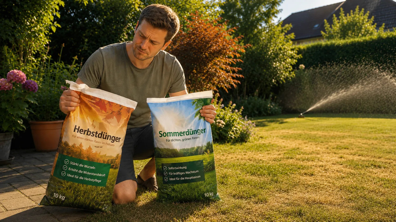 Rasen Herbstdünger im Sommer: Gute Idee? Was passiert?
