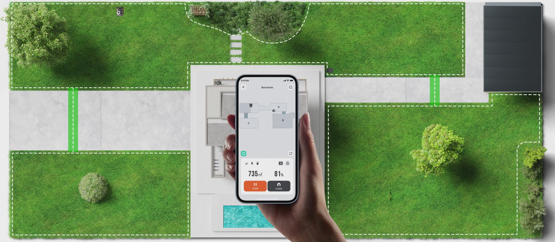 Video laden: <p>Navimow-Status in Echtzeit überwachen.</p>